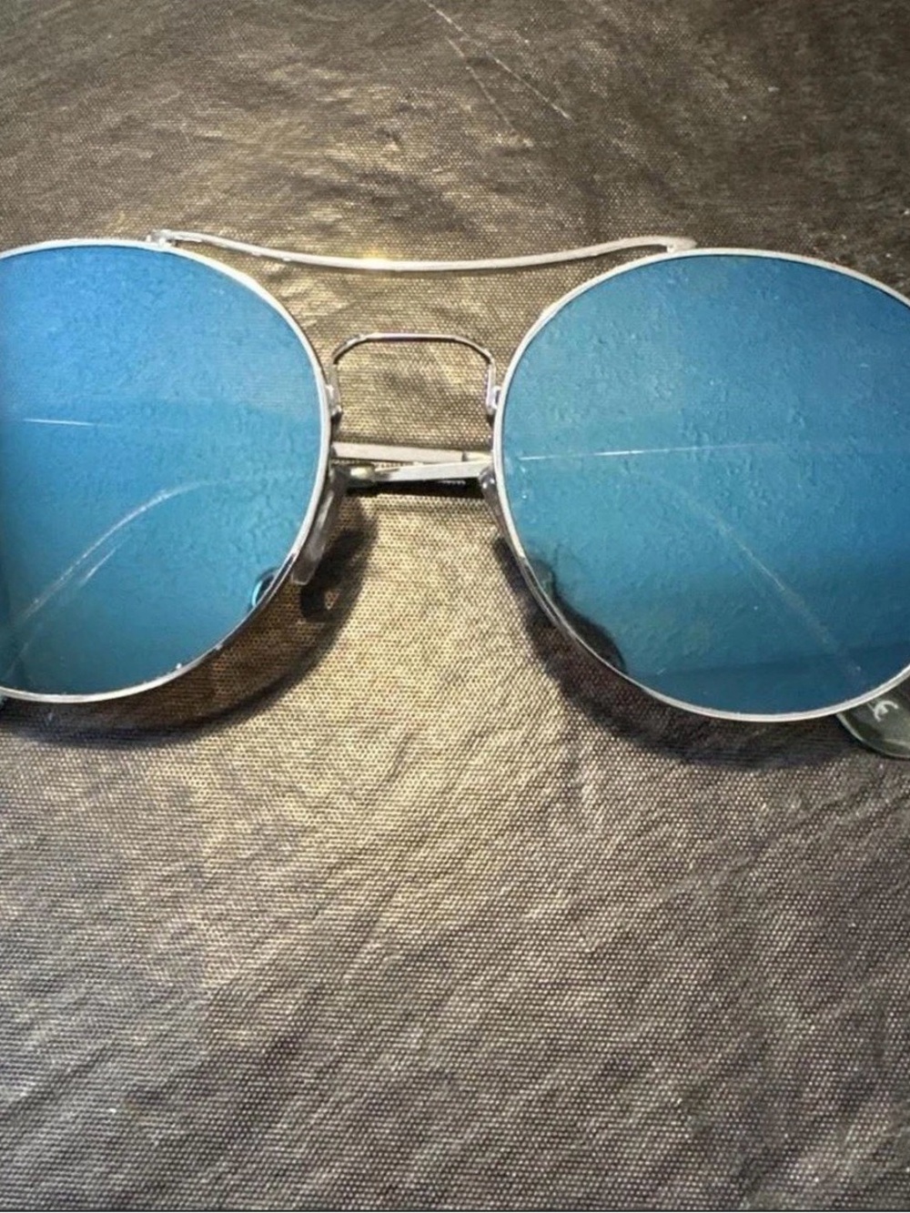 H&M Silver Frame Sunglasses with Blue Lenses